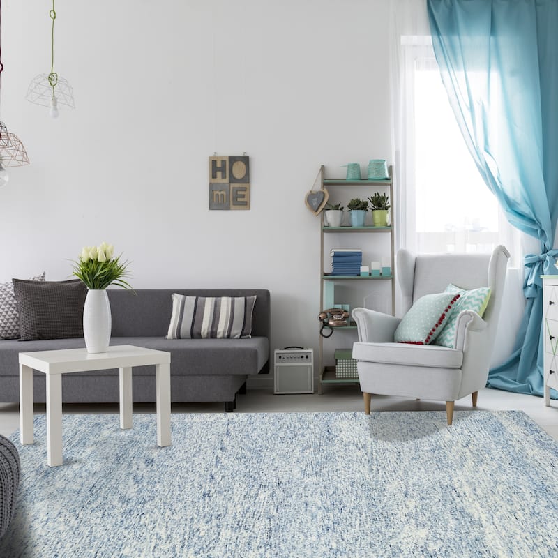 Capri Tweed Blue Area Rug