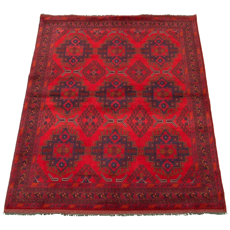 Hand-knotted Finest Khal Mohammadi Red Wool Rug - 5'1 x 6'6/5'1" x 6'6"