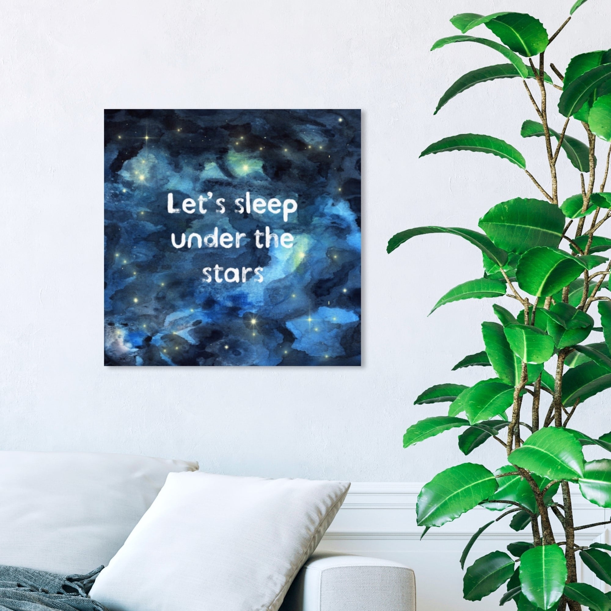 Wynwood Studio 'Sleep Under the Stars' Typography and Quotes Wall Art  Canvas Print - Blue, Blue - Bed Bath \u0026 Beyond - 31121315, image size:2000x2000