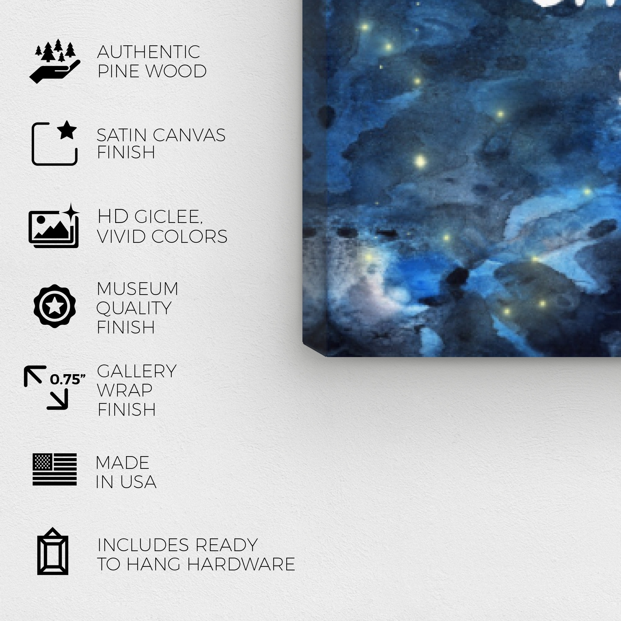 Wynwood Studio 'Sleep Under the Stars' Typography and Quotes Wall Art  Canvas Print - Blue, Blue - Bed Bath \u0026 Beyond - 31121315, image size:2000x2000