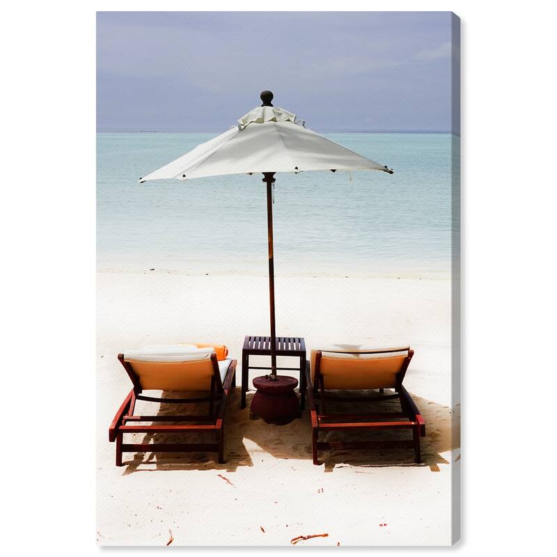 Wynwood Studio 'Meadowlark Beach' Nautical and Coastal Wall Art Canvas Print - Blue, Orange