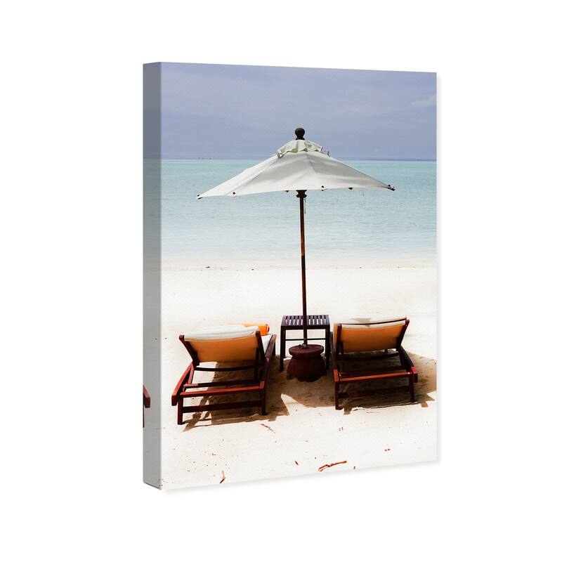 Wynwood Studio 'Meadowlark Beach' Nautical and Coastal Wall Art Canvas Print - Blue, Orange