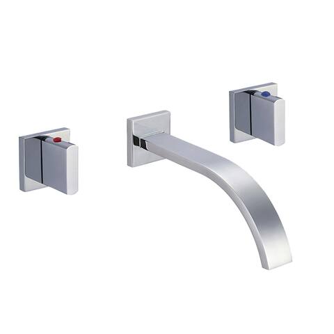 Novatto DEKKER Two Handle Wall Mount Bathroom Faucet in Chrome