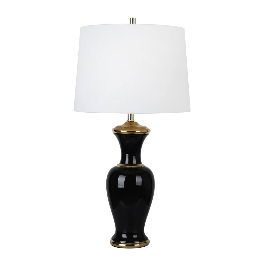 Ceramic 33" Table Lamp, Black/Gold