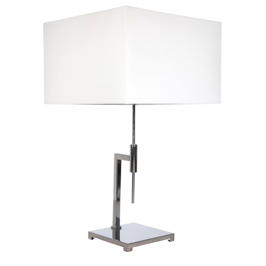 Metal 29" Abstract Table Lamp, Silver