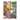 Leatherette Wooden 4 Panel Room Divider with Flower Market Theme,Multicolor