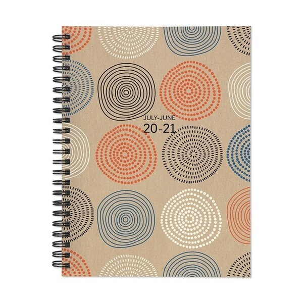 July 2020-June 2021 6x8 Medium Daily Weekly Monthly Circles Spiral Planner with Stickers. Opens flyout.