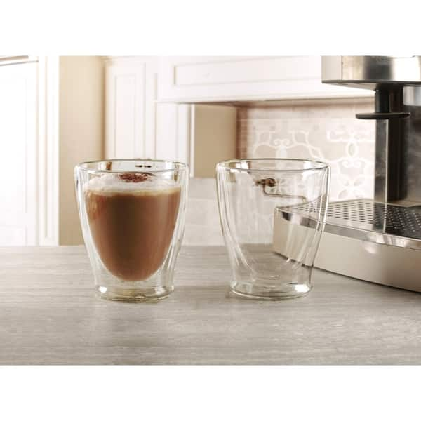 Thermax Set of 2- Double Wall Insulated Glass Latte Cups - 10.4 oz