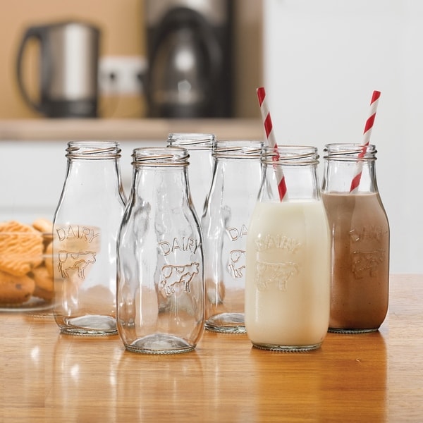 Country Clear Milk Bottle Set of 6 - 17.5 oz. Opens flyout.