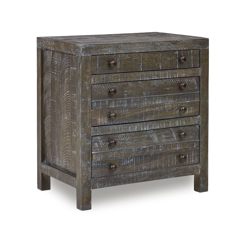 Townsend Solid Wood Three Drawer Nighstand in Gunmetal