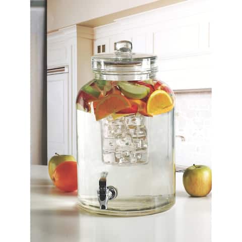 Brington Beverage Dispenser with Ice Insert and Fruit Infuser