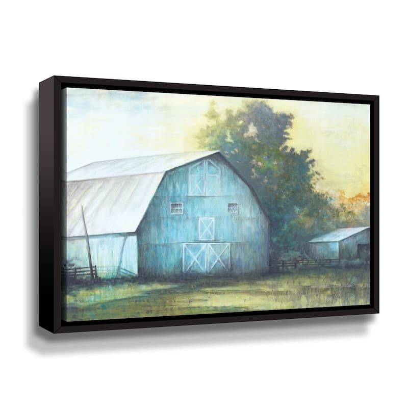 ArtWall Rustic Blue Barn Gallery Wrapped Floater-framed Canvas - Bed ...