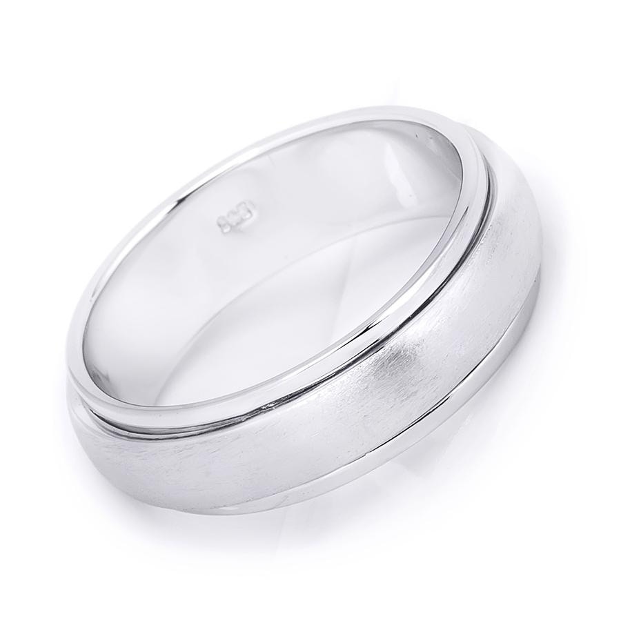 MayaMila Mens Rotating Wedding Band Ring Authentic Sterling Silver Comfort Fit