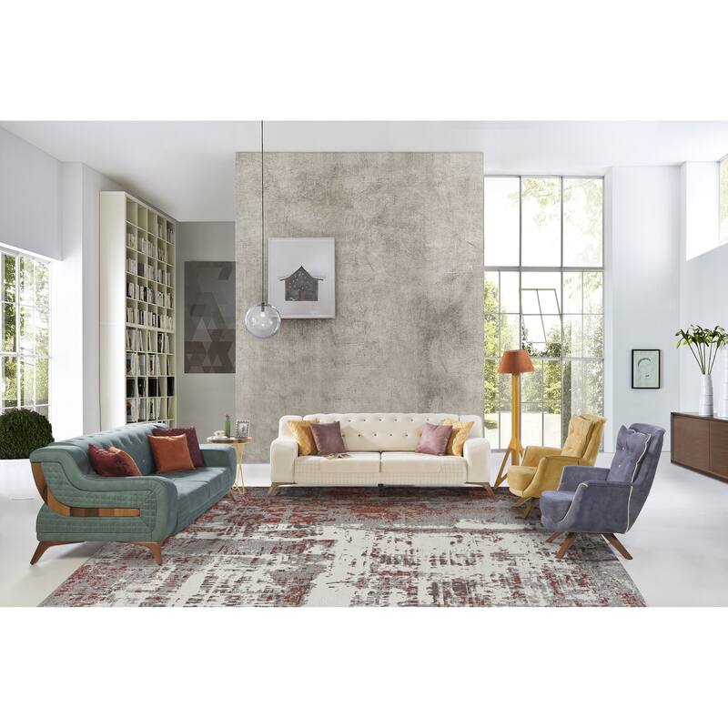 Rust / Grey Area Rug