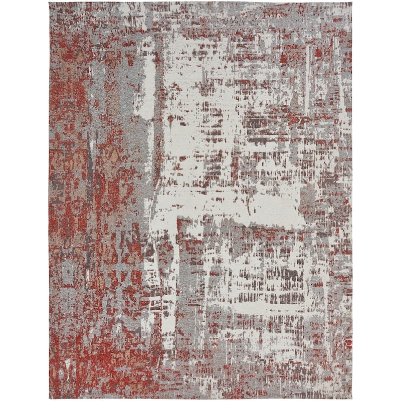 Rust / Grey Area Rug