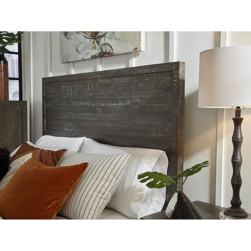 Townsend Queen-Size Solid Wood Low-Profile Bed in Gunmetal