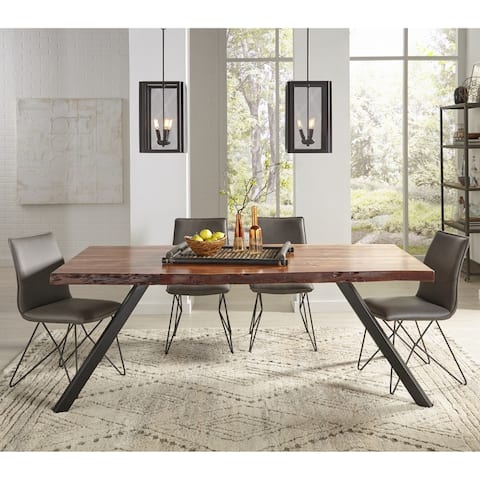 Reese Solid Wood Rectangular Dining Table in Natural Acacia