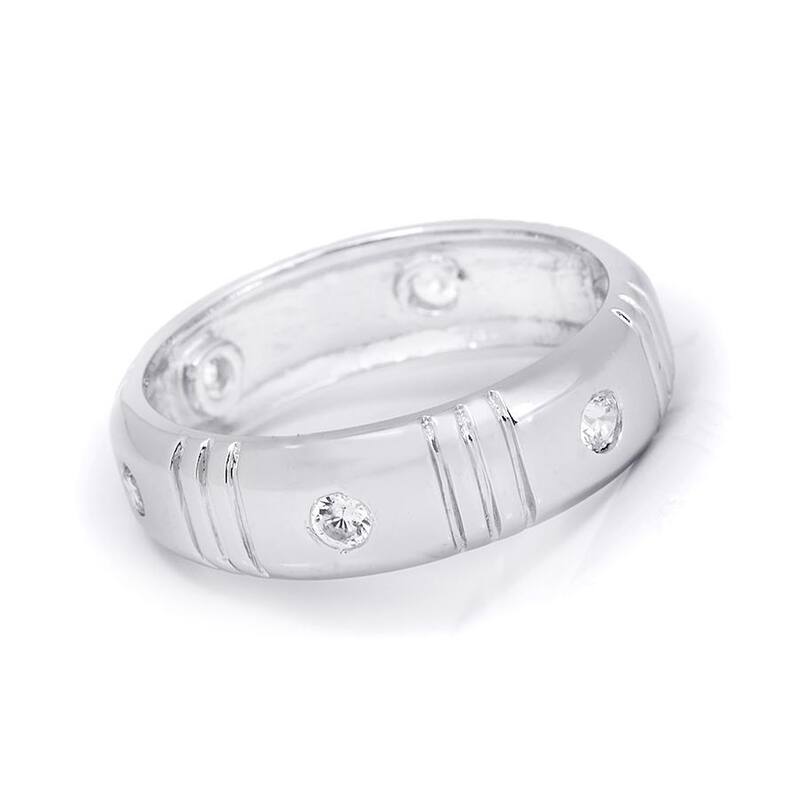 Mens 8mm Solid Real 925 Sterling Silver 1/4 Carat CZ Wedding Band Ring