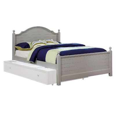 Gray Solid Wood Full Bed