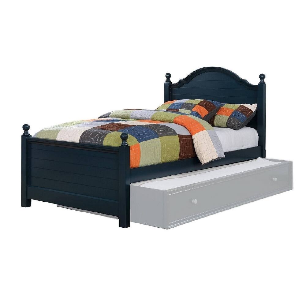Blue Solid Wood Twin Bed