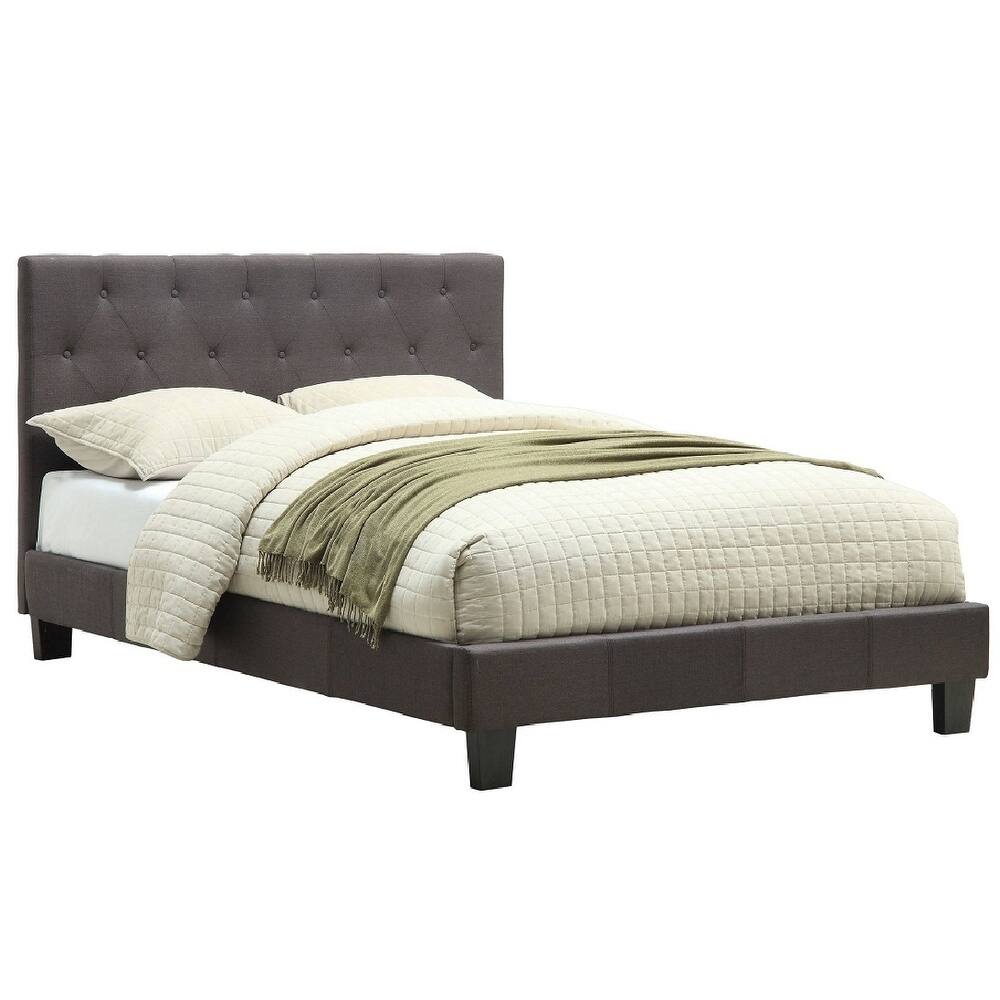 Fabric Cal King Bed, Gray