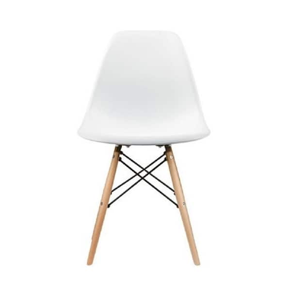 Dining chair with Natural wood legs - White. Set of 4 - Bed Bath ...