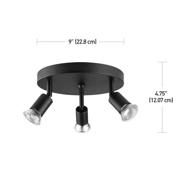 Payton 3Light Painted Black Track Lighting Canopy Ceiling Light Bed