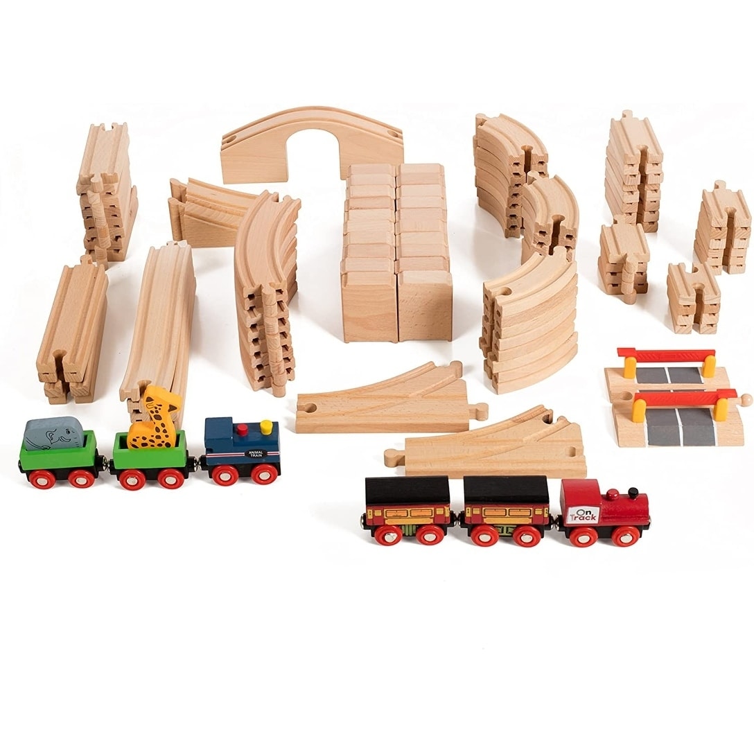 wooden train set pieces