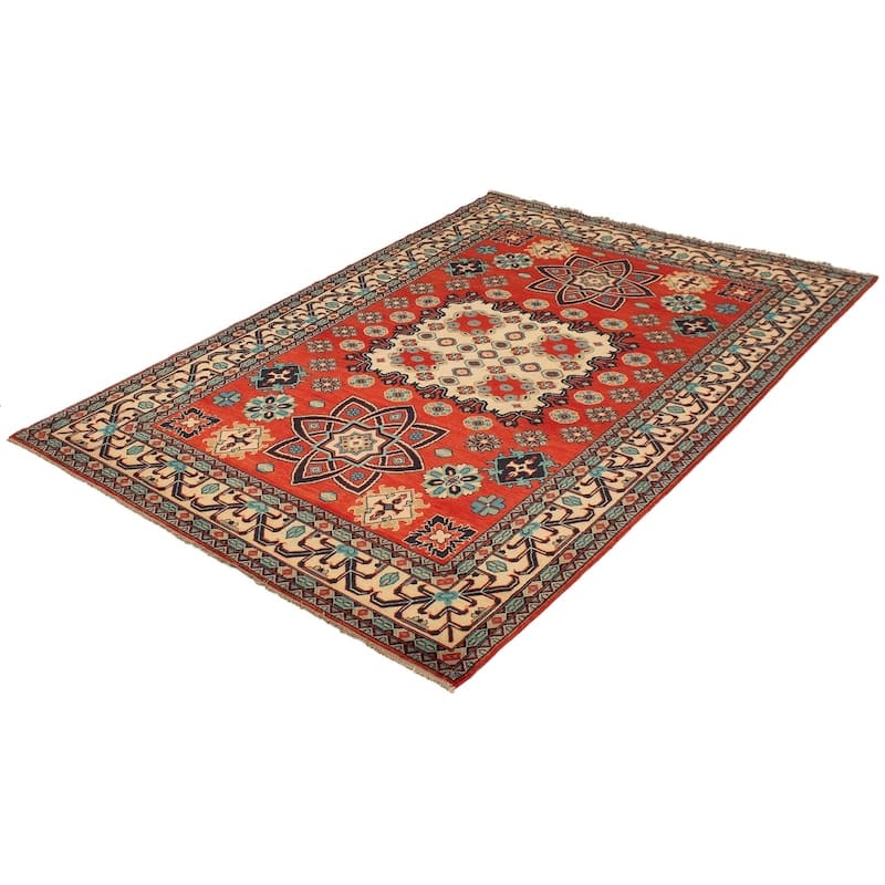 Hand-knotted Finest Gazni Red Wool Rug - 6'9" x 10'1"/6'9 x 10'1