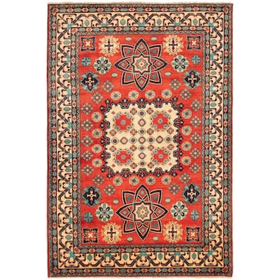 Hand-knotted Finest Gazni Red Wool Rug - 6'9" x 10'1"/6'9 x 10'1