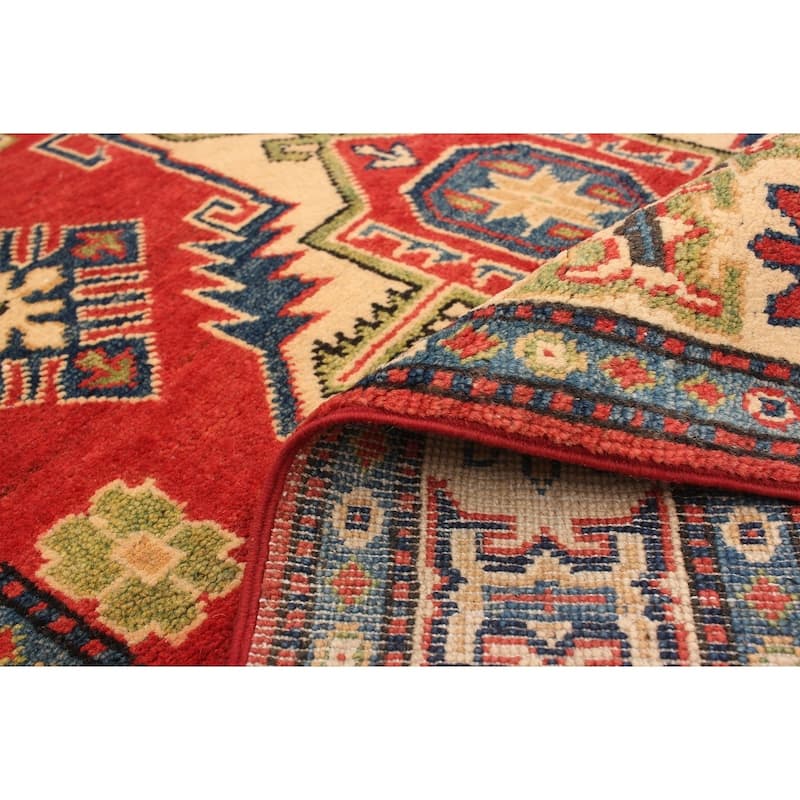 Hand-knotted Finest Gazni Copper, Cream Wool Rug - 3'9" x 6'4"/3'9 x 6'4