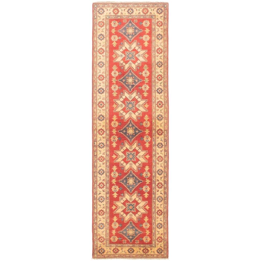 Hand-knotted Finest Gazni Red Wool Rug - 2'9" x 9'8" Runner/2'9 x 9'8