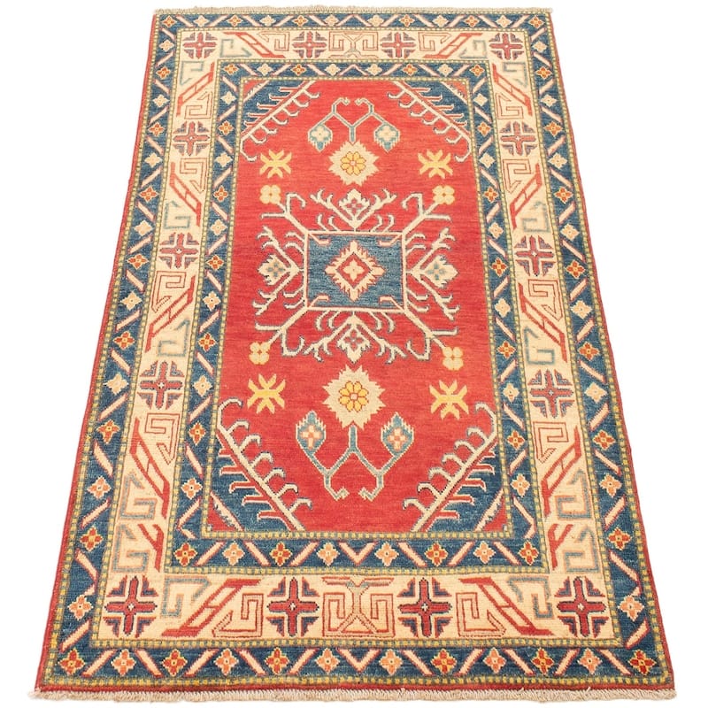 Hand-knotted Finest Gazni Copper, Cream Wool Rug - 4'0 x 6'2/4'0" x 6'2"