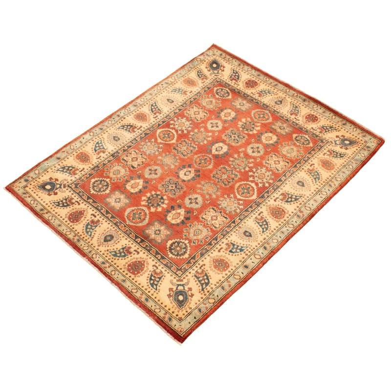 Hand-knotted Finest Gazni Red Wool Rug - 4'11" x 6'3"/4'11 x 6'3