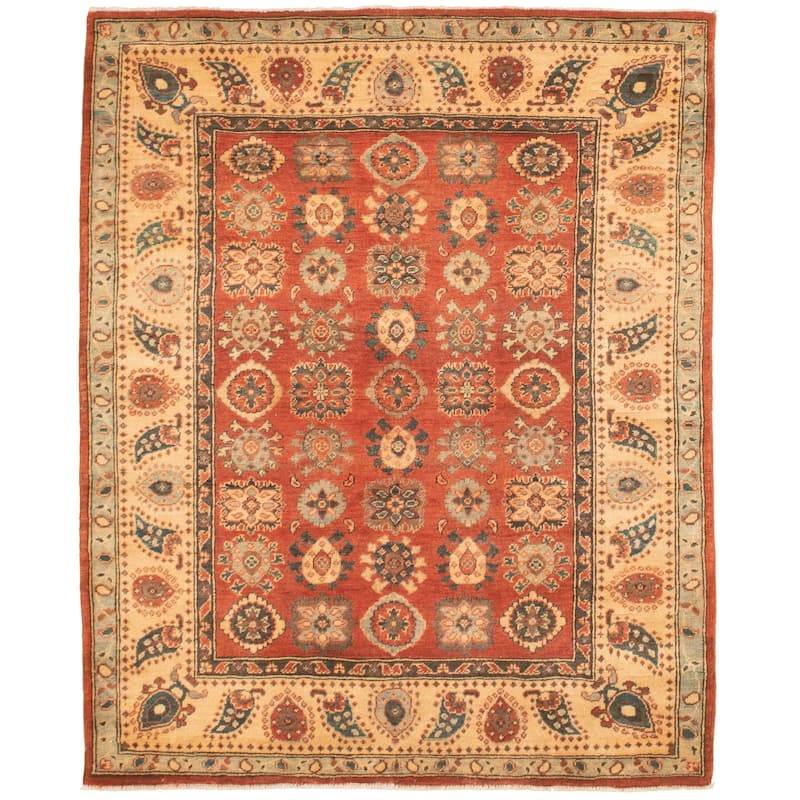 Hand-knotted Finest Gazni Red Wool Rug - 4'11" x 6'3"/4'11 x 6'3