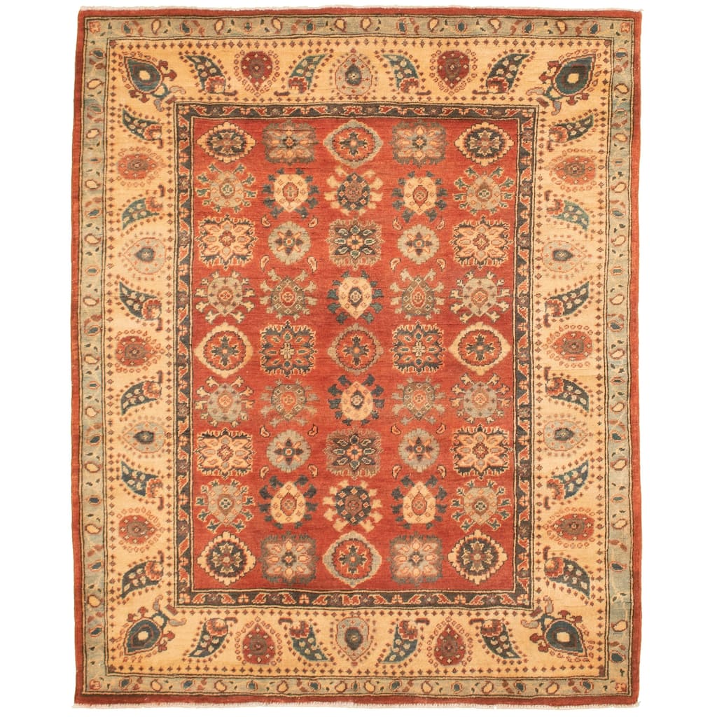 Hand-knotted Finest Gazni Red Wool Rug - 4'11" x 6'3"/4'11 x 6'3