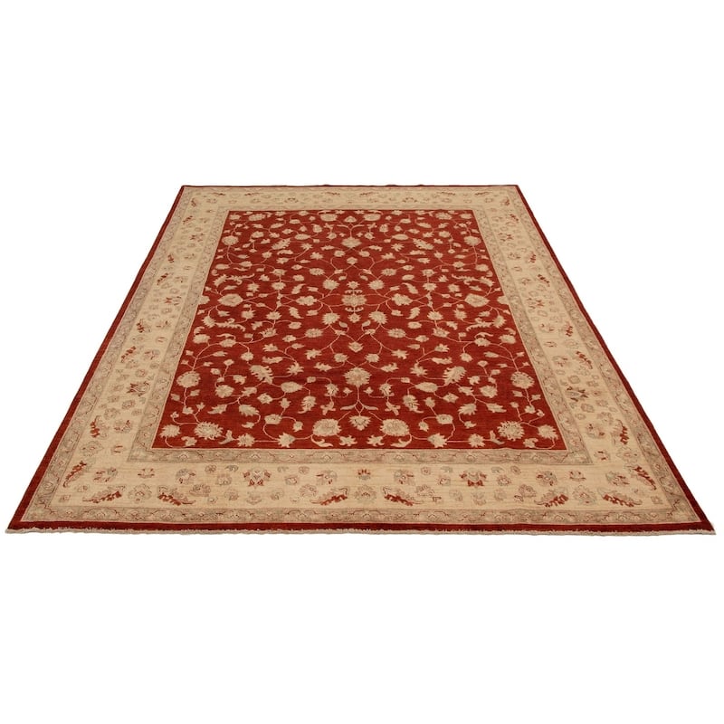 Hand-knotted Chobi Finest Burgundy Wool Rug - 8'3" x 10'0"/8'3 x 10'0