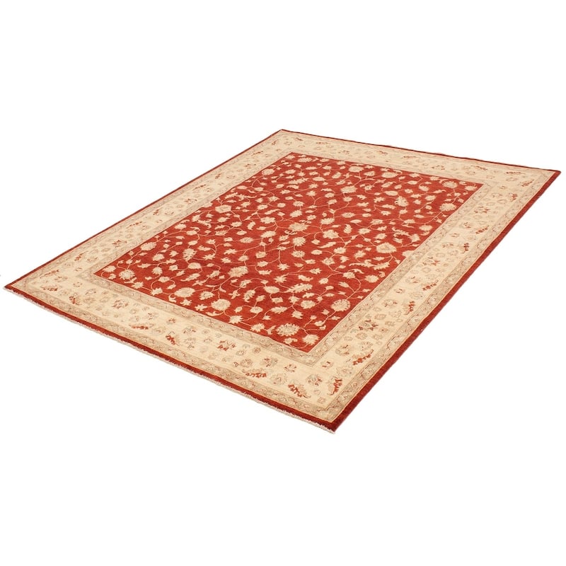 Hand-knotted Chobi Finest Burgundy Wool Rug - 8'3" x 10'0"/8'3 x 10'0
