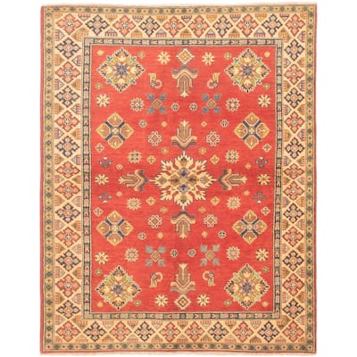 Hand-knotted Finest Gazni Copper, Cream Wool Rug - 5'1 x 6'6/5'1" x 6'6"