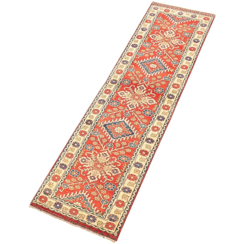 Hand-knotted Finest Gazni Red Wool Rug - 2'8 x 9'9/2'8" x 9'9" Runner