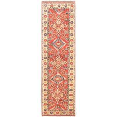 Hand-knotted Finest Gazni Red Wool Rug - 2'8 x 9'9/2'8" x 9'9" Runner