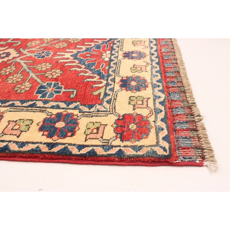 Hand-knotted Finest Gazni Red Wool Rug - 2'8 x 9'9/2'8" x 9'9" Runner