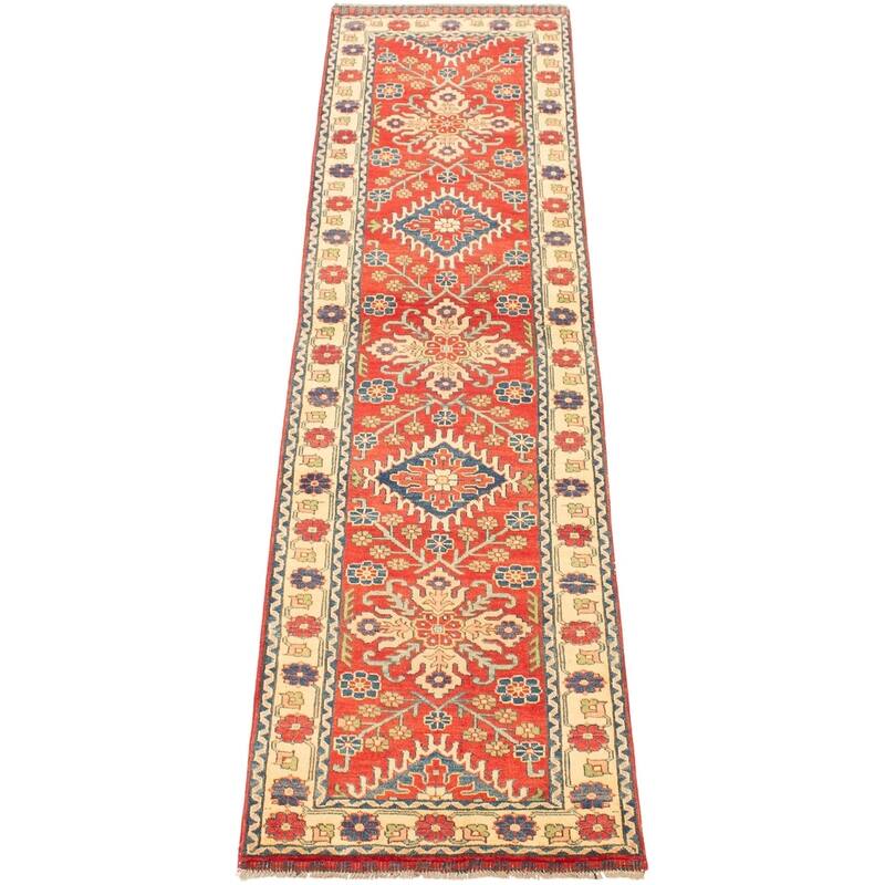 Hand-knotted Finest Gazni Red Wool Rug - 2'8 x 9'9/2'8" x 9'9" Runner