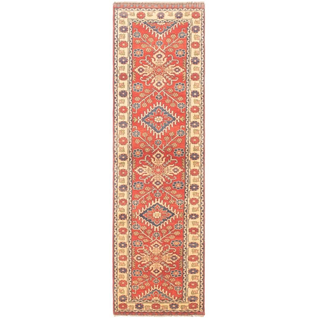 Hand-knotted Finest Gazni Red Wool Rug - 2'8 x 9'9/2'8" x 9'9" Runner