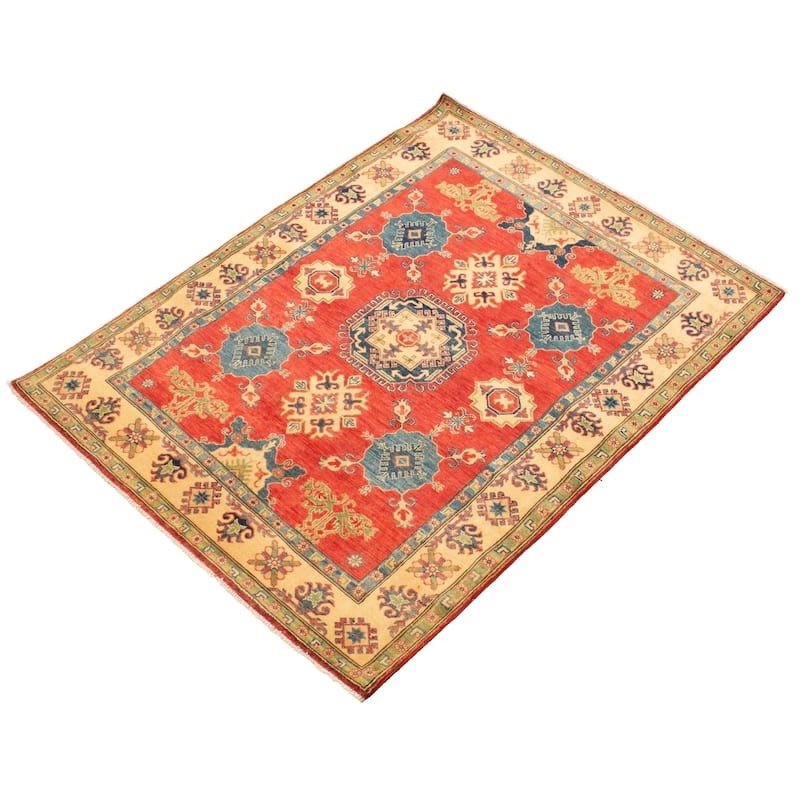 Hand-knotted Finest Gazni Red Wool Rug - 5'0 x 6'4/5'0" x 6'4"