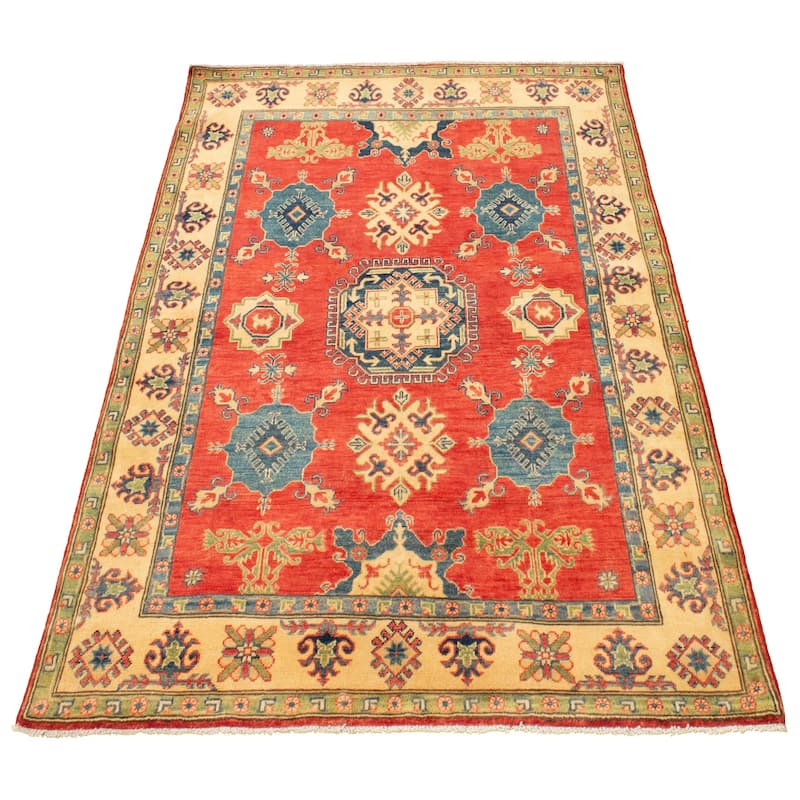Hand-knotted Finest Gazni Red Wool Rug - 5'0 x 6'4/5'0" x 6'4"