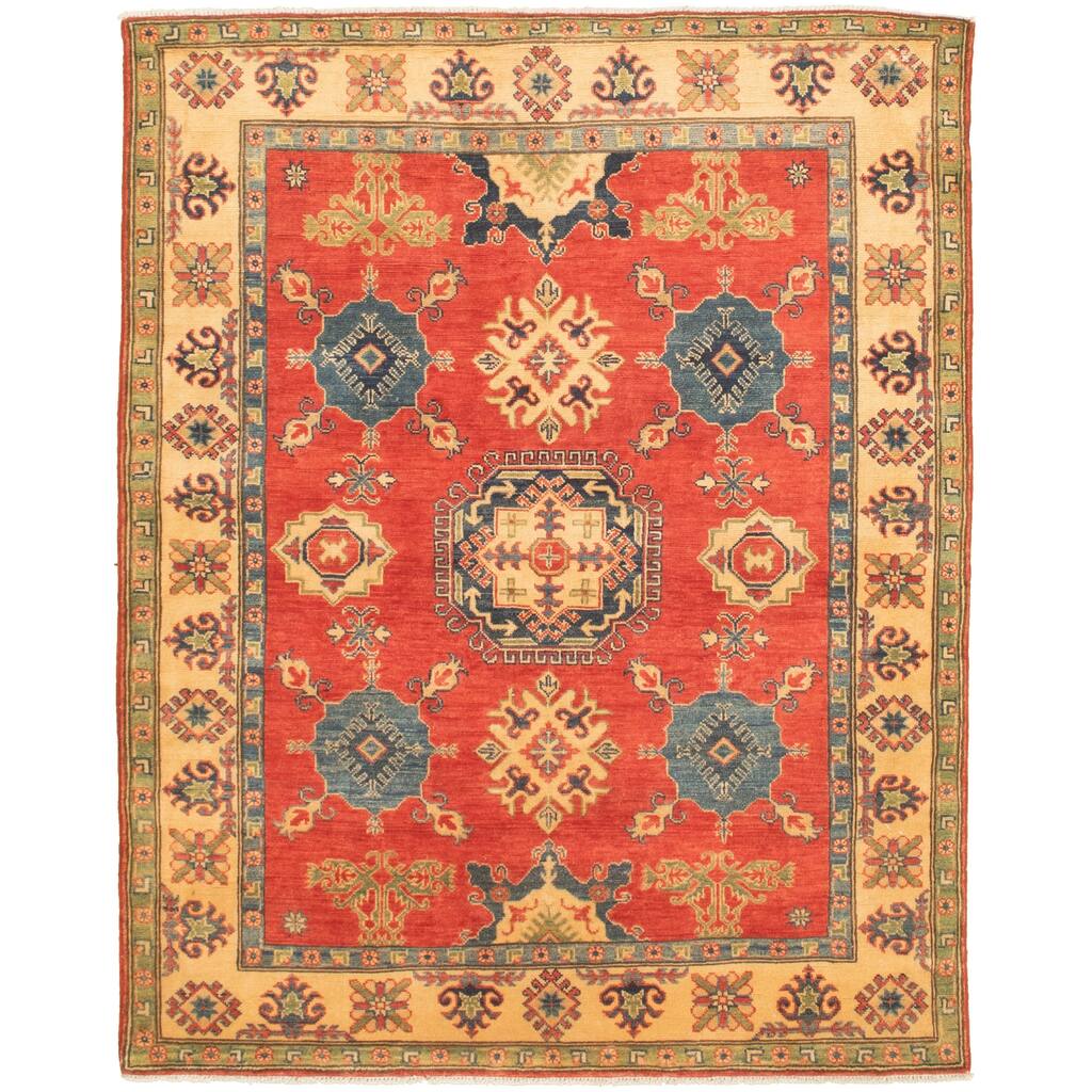 Hand-knotted Finest Gazni Red Wool Rug - 5'0 x 6'4/5'0" x 6'4"