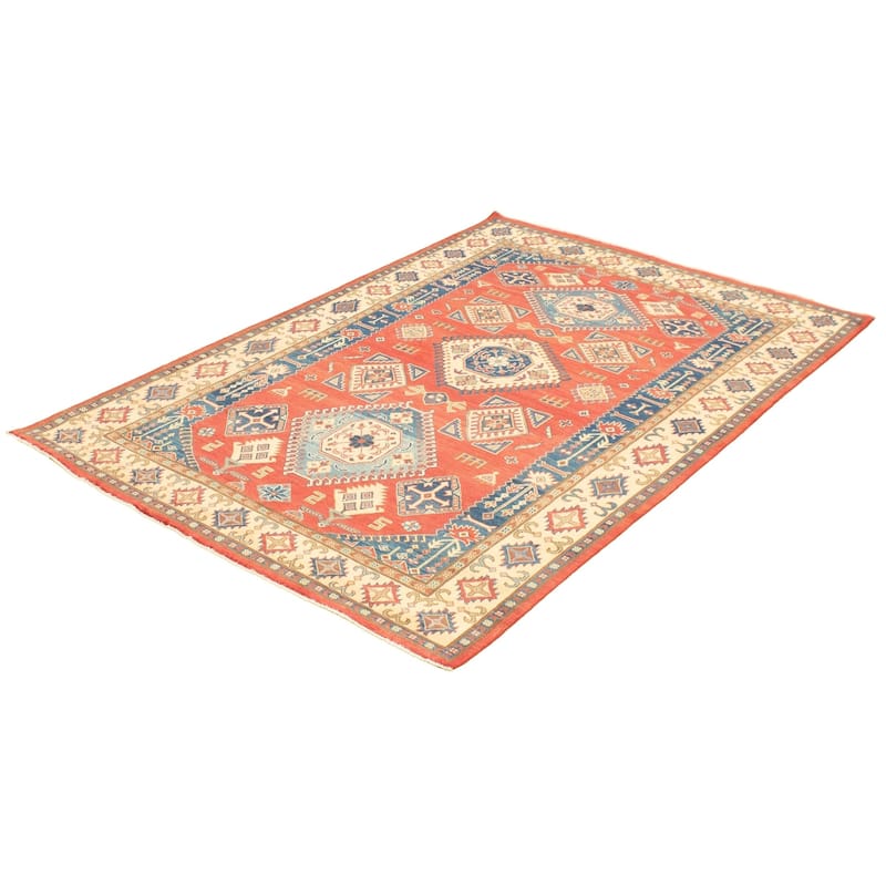 Hand-knotted Finest Gazni Red Wool Rug - 6'3" x 9'9"/6'3 x 9'9