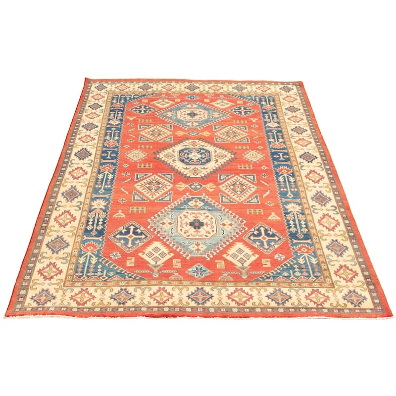 Hand-knotted Finest Gazni Red Wool Rug - 6'3" x 9'9"/6'3 x 9'9