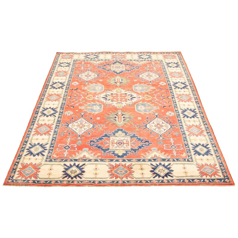 Hand-knotted Finest Gazni Red Wool Rug - 6'6 x 9'8/6'6" x 9'8"